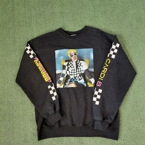 Cardi B Invasion Of Privacy Rapper Music Unisex Black Crewneck Sweatshirt Sz Med